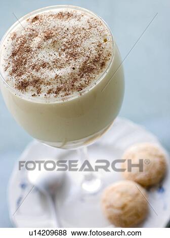 Glass of Zabaglione with Amaretti Biscuits View Large Photo Image Stock Photo - Glass of Zabaglione with Amaretti Biscuits. Fotosearch