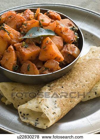 Aloo Masala with Dosa View Large Photo Image Stock Photo - Aloo Masala with Dosa. Fotosearch