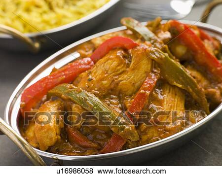 Chicken Jalfrezi Restaurant Style View Large Photo Image Stock Photo - Chicken Jalfrezi Restaurant Style. Fotosearch