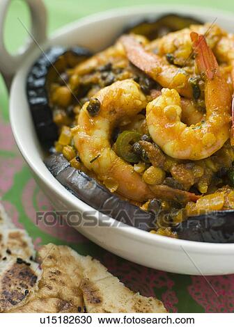 Dish of Prawn Dhansak with Naan Bread View Large Photo Image Stock Image - Dish of Prawn Dhansak with Naan Bread. Fotosearch