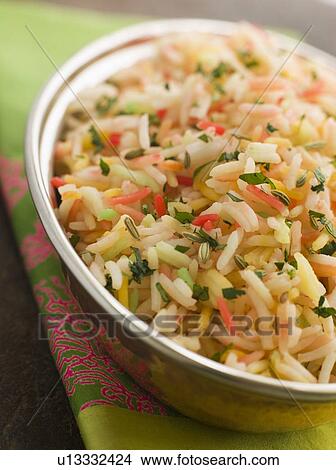 Picture - Three Coloured Basmati Pilau. Fotosearch
