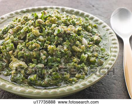 Stock Photo - Dish of Salsa Verde. Fotosearch