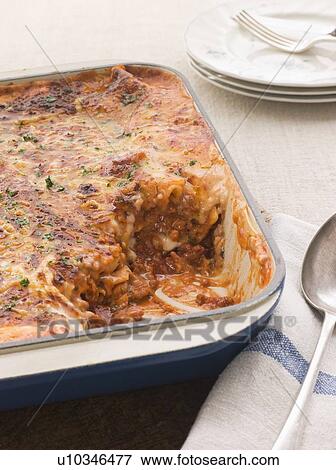 Stock Photo - Lasagne in an Oven Dish. Fotosearch