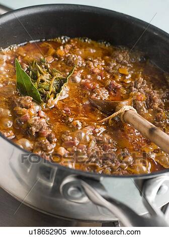 Stock Photography - Ragu Sauce in a Saucepan. Fotosearch