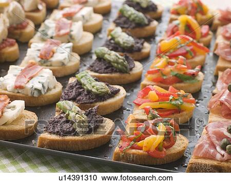 Selection of Crostini View Large Photo Image Stock Image - Selection of Crostini. Fotosearch