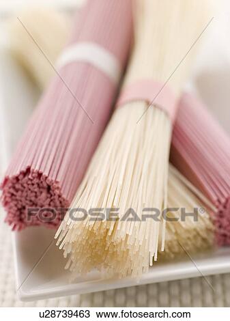Clear and Pink Dried somen Noodles View Large Photo Image Stock Image - Clear and Pink Dried somen Noodles. Fotosearch