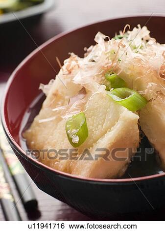 Crisp Fried Tofu in Miso with Bonito Flakes and Pickles View Large Photo Image Stock Photograph - Crisp Fried Tofu in Miso with Bonito Flakes and Pickles. Fotosearch