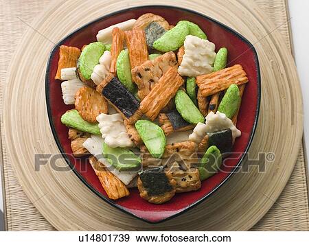 Dish of Large Assorted Rice Crackers View Large Photo Image Stock Photo - Dish of Large Assorted Rice Crackers. Fotosearch