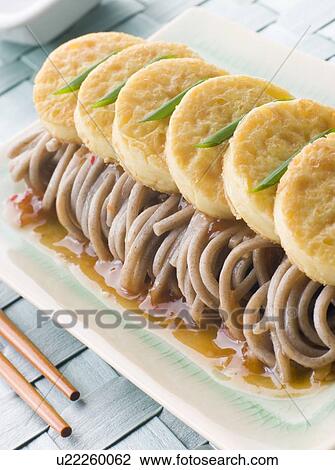 Fried Silken Tofu on Noodle Salad View Large Photo Image Stock Image - Fried Silken Tofu on Noodle Salad. Fotosearch