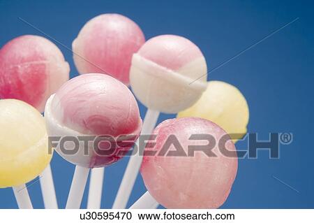 Stock Image - Selection of Candy Lollipops. Fotosearch