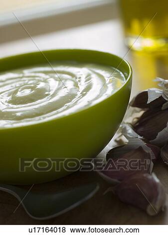 Bowl of Allioli View Large Photo Image Stock Photo - Bowl of Allioli. Fotosearch