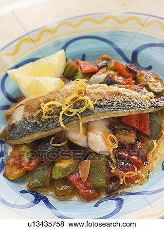Fillets of Mackerel in Lemon Samfaina View Large Photo Image Stock Photo - Fillets of Mackerel in Lemon Samfaina. Fotosearch