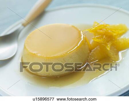 Flan de Naranja- Orange Custards View Large Photo Image Stock Photo - Flan de Naranja- Orange Custards. Fotosearch