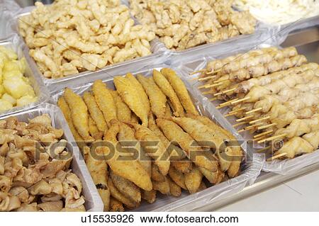 Close-up of salt fried chicken and tempura View Large Photo Image Stock Photograph - Close-up of salt fried chicken and tempura. Fotosearch