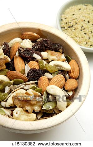 Stock Image - Close-up of a bowl of dry food. Fotosearch