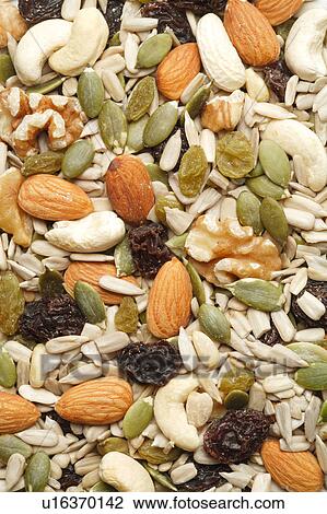 Stock Image - Close-up of different kinds of dry foods. Fotosearch