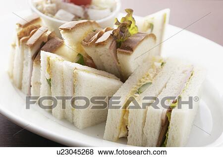 Stock Photo - Sandwiches on a plate. Fotosearch