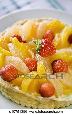 Close up of a fruit tart View Large Photo Image Stock Photograph - Close up of a fruit tart. Fotosearch