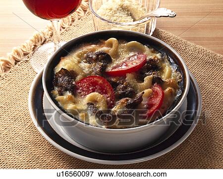 Beef, tomato and macaroni gratin View Large Photo Image Stock Photo - Beef, tomato and macaroni gratin. Fotosearch
