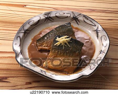 Boiled mackerel with soybean paste View Large Photo Image Stock Image - Boiled mackerel with soybean paste. Fotosearch
