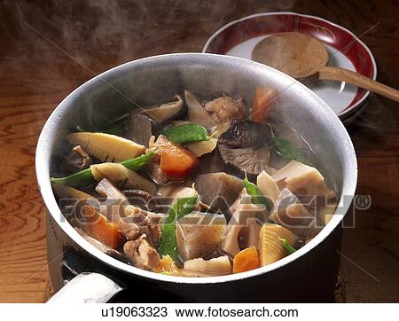 Stock Image - Boiled vegetable and chicken. Fotosearch