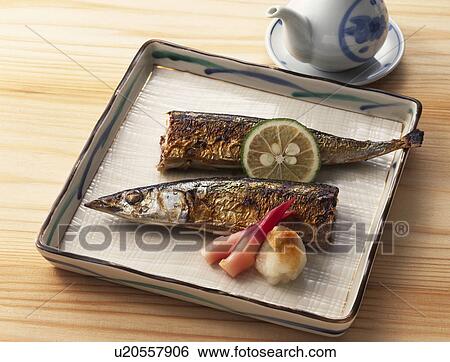 Broiled saury with salt View Large Photo Image Stock Photograph - Broiled saury with salt. Fotosearch