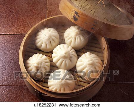 Stock Image - Chinese steamed bun . Fotosearch
