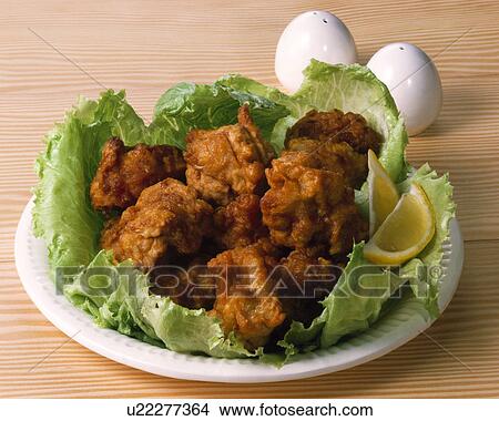 Picture - Deep-fried chicken. Fotosearch