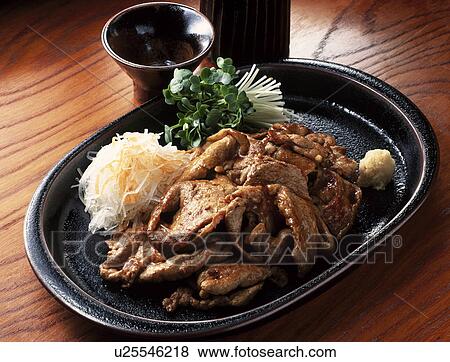 Stock Photo - Ginger-fried pork. Fotosearch