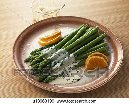 Stock Photo - Green asparagus salad. Fotosearch