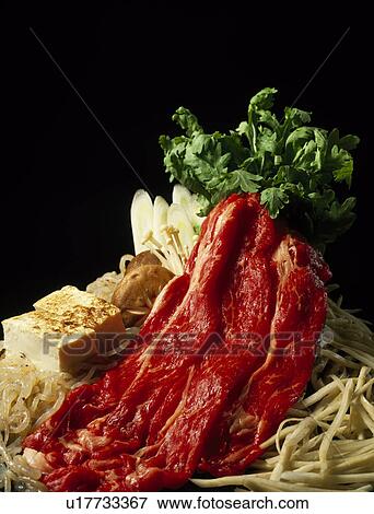 Ingredient of sukiyaki View Large Photo Image Stock Photo - Ingredient of sukiyaki. Fotosearch