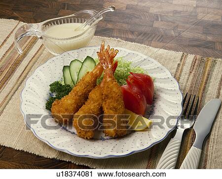 Prawns deep-fried in bread crumbs View Large Photo Image Stock Image - Prawns deep-fried in bread crumbs. Fotosearch