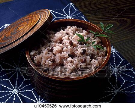 Stock Photograph - Rice boiled with red beans. Fotosearch