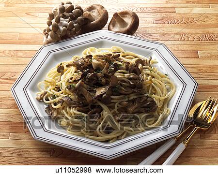 Stock Photo - Spaghetti with mushroom. Fotosearch