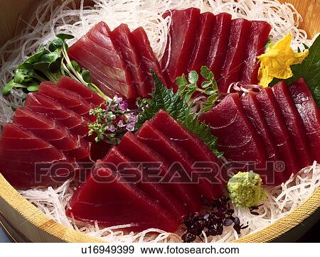 Tuna sashimi View Large Photo Image Stock Photo - Tuna sashimi. Fotosearch