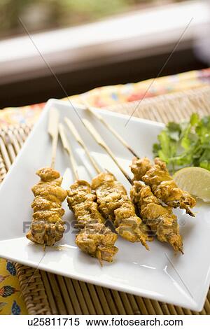 Chicken satay View Large Photo Image Stock Photography - Chicken satay. Fotosearch