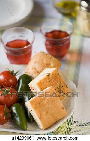 Focaccia and vegetables View Large Photo Image Stock Image - Focaccia and vegetables. Fotosearch