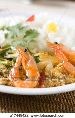 Stock Image - Thai shrimp curry. Fotosearch