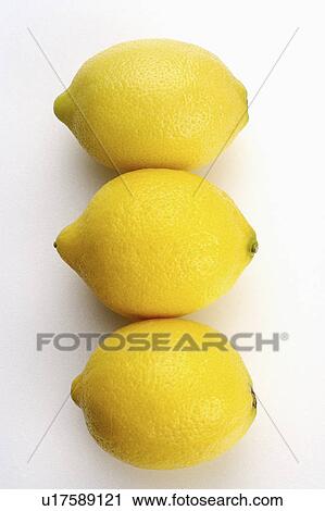 Stock Image - Lemons in a row. Fotosearch