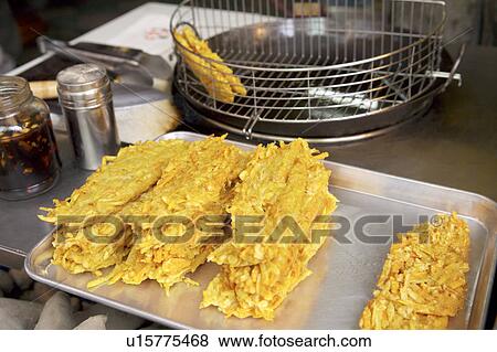 Stock Photo - Fried sweet potatoes cakes. Fotosearch