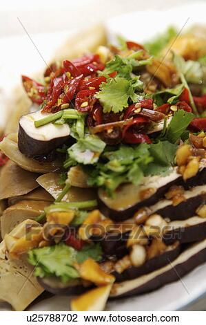 Stock Image - Plate of Dried Tofu. Fotosearch