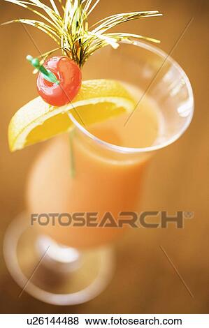 Stock Photo - Close-up of a glass of cocktail. Fotosearch