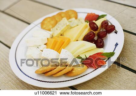 Stock Image - Close-up of assorted food on a plate. Fotosearch