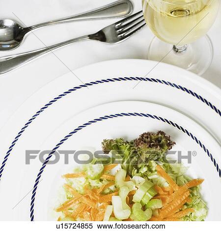 Stock Photography - High angle view of a plate of salad. Fotosearch