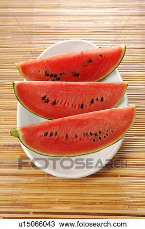 Stock Image - Cut Watermelon. Fotosearch
