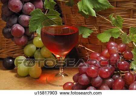 One glass of wine and grape View Large Photo Image Stock Image - One glass of wine and grape. Fotosearch