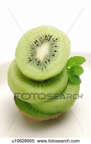 Stock Photography - Sliced Kiwi Fruit and Mint. Fotosearch