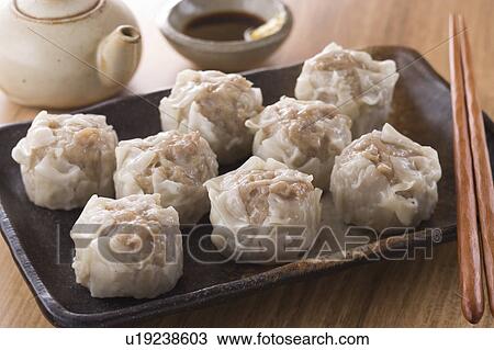 Stock Image - Chinese Steamed Meat Dumpling. Fotosearch