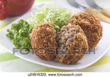 Stock Photography - Fried Cake of Minced Meat. Fotosearch
