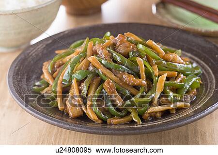 Shredded Pork with Green Pepper View Large Photo Image Stock Photography - Shredded Pork with Green Pepper. Fotosearch